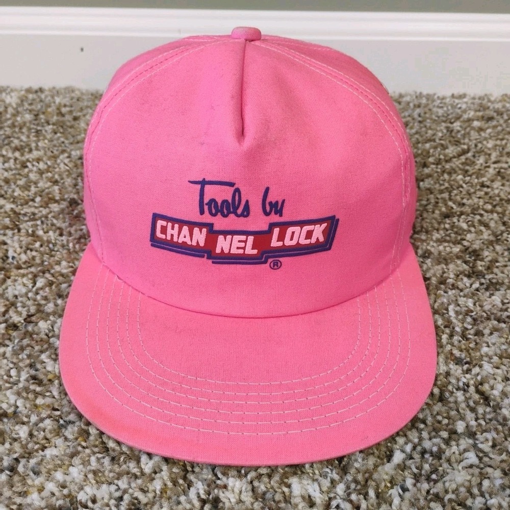 Vintage Tools By Channel Lock Snap Back Hat Pink Green Made In‎ USA Rare